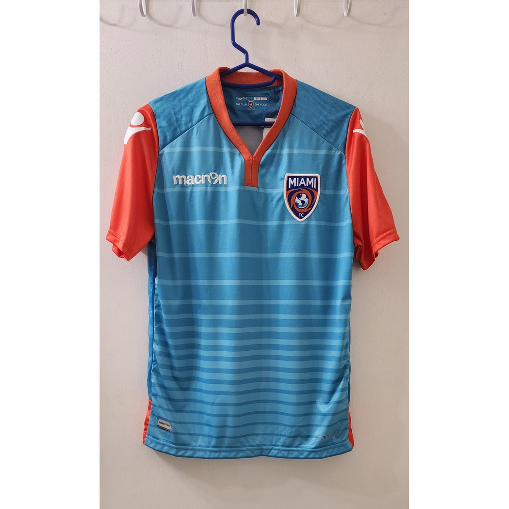 Macron Miami FC 2016 Home Jersey Mens Small Blue Orange Soccer Shirt 58079050